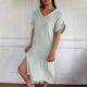 thumbnail image 2 of Vestido de Verano de Manga Corta para las Mujeres Vestido de Sol Sólido con Cuello en V Casual, Vestido de Ventilación de Playa para Imágenes, Uso Diario Y de Fiesta, Poliéster Ligero, 2 of 8