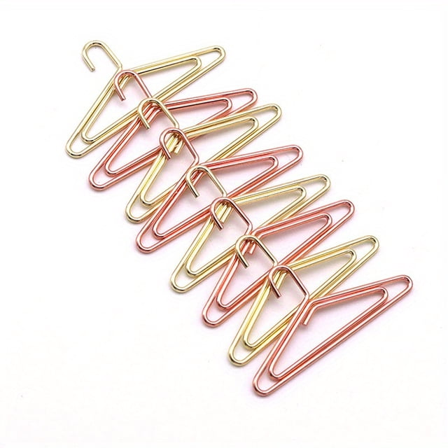 8pcs Hanger-Shaped Metal Paper Clips - Perfect for Office, School, and Wedding Decorations!