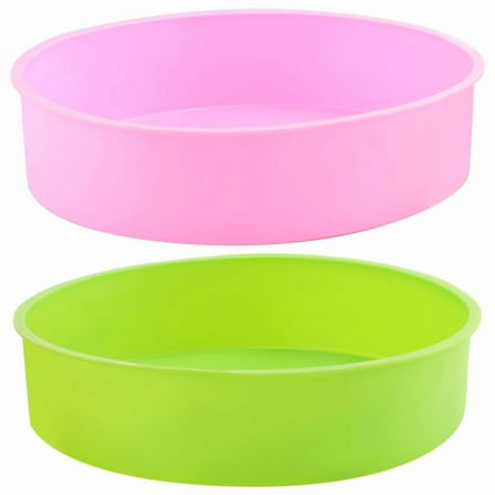 2Pcs Silicone Cake Molds,8 Inch Round Cake Tins,Non Stick Baking Molds,Bakeware for Chocolate Cookies/Breads