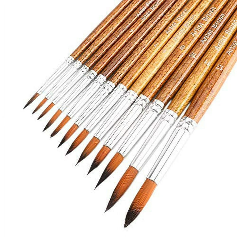 Watercolor Brush Assortment, Natural Wood, Assorted Sizes, 12 Brushes -  CK-5136, Dixon Ticonderoga Co - Pacon