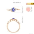 thumbnail image 4 of ANGARA Natural Oval Tanzanite Bypass Ring with Trio Diamond Accents in 14K Rose Gold for Women (Size-6x4mm) | December Birthstone, Anniversary, Jewelry Gift for Women | Natural Tanzanite Ring, 4 of 9