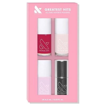Olive & June Best Sellers Nail Polish Set | Includes 3 Long Lasting Shades (Cockatoo, Pink Sands, Hibiscus) + Super Glossy Top Coat | Vegan, Cruelty-Free | Salon-Quality Results at Home
