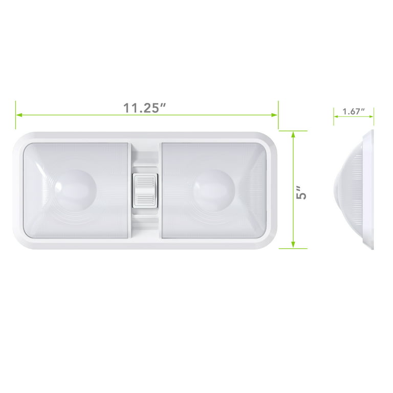  Leisure LED 3 Pack RV LED Ceiling Double Dome Light Fixture  with ON/OFF Switch Interior Lighting for Car/RV/Trailer/Camper/Boat DC 12V  Natural White 4000-4500K 48X2835SMD : Automotive
