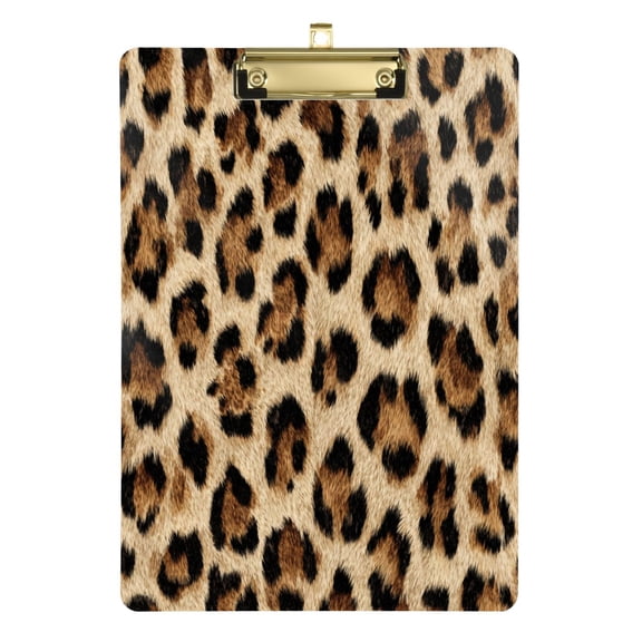 Acrylic Writing Board Gold 12.5*9 Inch Clipboards Transparent Acrylic Material Suitable For Office Classroom Teachers Fashion Bloggers Stationery Enthusiasts Leopard Pattern