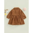 thumbnail image 4 of Toddler Girls Casual Dresses Long Sleeve Button-Down A-line Dress 1-6 Years, 4 of 7
