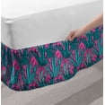 thumbnail image 2 of Botanical Bed Skirt, Continuous Demonstration of Agave Plants Exotic Herbal Botany Scene, Elastic Bedskirt Dust Ruffle Wrap Around for Bedding Decor, 4 Sizes, Pink Teal and Seafoam, by Ambesonne, 2 of 2