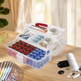 thumbnail image 4 of Multipurpose Storage Case, 3Layer Craft Box with Handle Clear Organizer, 4 of 5