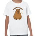 thumbnail image 2 of Smartprints Happybara Capybara Illustration Youth T-Shirt White, Cotton, XS, 2 of 4