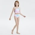 thumbnail image 4 of PMVFHDE Girls' Sleeveless 3-Piece Bikini Set with Ruffle & Flounce Trim, Scale Gradient Mermaid Design Swimwear for Hot Spring & Beach, Quick-Dry Comfortable Fit g,7-8 Years, 4 of 9