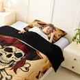 thumbnail image 3 of jejeloiu Vintage Pirate Skull Twin Comforter Sets,Treasure Chest Print Bedding Set For Boys,Brown Black,Black Reversible,2-Piece,1 Comforter and 1 Pillowcase, 3 of 7