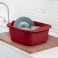 thumbnail image 3 of Sterilite 12 Qt. Dishpan, Multi-Purpose Plastic Wash Tub, Kitchen, Sink, Red, 3 of 7