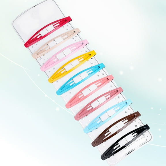 HEANUJJ 20pcs Snap Hair Barrettes Metal Pure Colors Hair Decoration