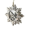 thumbnail image 2 of Northlight Pre-Lit Woodland Snowflake with Bird Christmas Ornament - 6" - Brown and Gray, 2 of 3