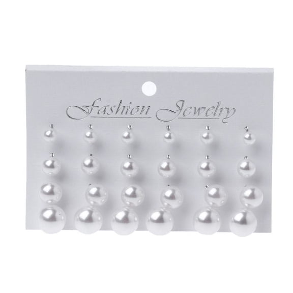 ZUARFY 12 Pairs Shining Simulated Pearl Hypoallergenic Stud Earrings Jewelry Set Women