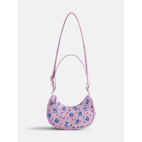 Disney Lilo and Stitch Girls Hobo Shoulder Bag, Pink
