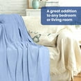 thumbnail image 4 of Linteum Textile 100% Cotton Leno Weave Blanket (Blue, Queen) 90x90 Inches, 4 of 8
