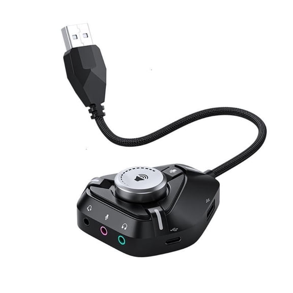 ANXPTIME USB Sound Card with 3x3.5mm 2xUSB 1xType C Port External Sound Card