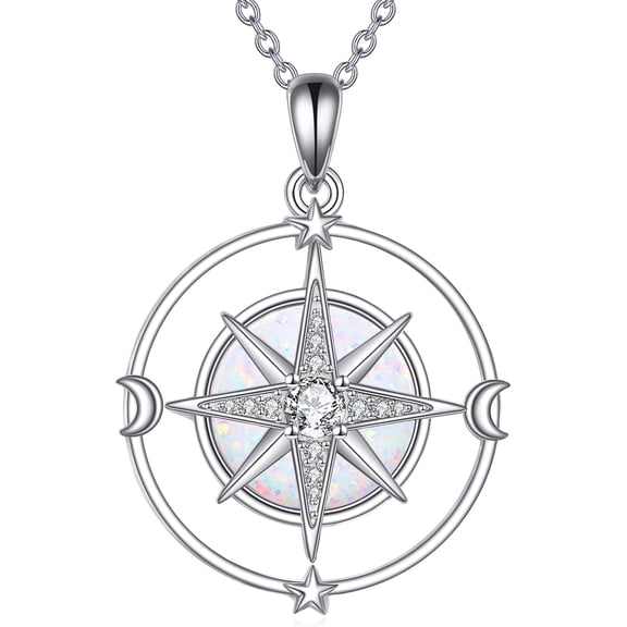 DOLIOX North Star Necklace for Women 925 Sterling Silver North Star Pendant Celestial Necklace Jewelry Gifts for Women Mother Wife