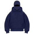 thumbnail image 2 of Stralyhd Cat Pouch Balaclava Hoodies for Women Oversized Zipper Pet Carrier Sweatshirts Streetwear Casual Pullover Tops Navy XL, 2 of 5