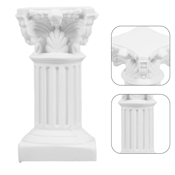 NICEXMAS Resin Candleholder, Creative Roman Column, High-Temp Resistant, 2Pcs