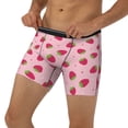 thumbnail image 3 of Picia Strawberries Pattern Men's Athletic Long Leg Briefs , Performance Stretch Underwear，Moisture-Wicking, 3 of 7