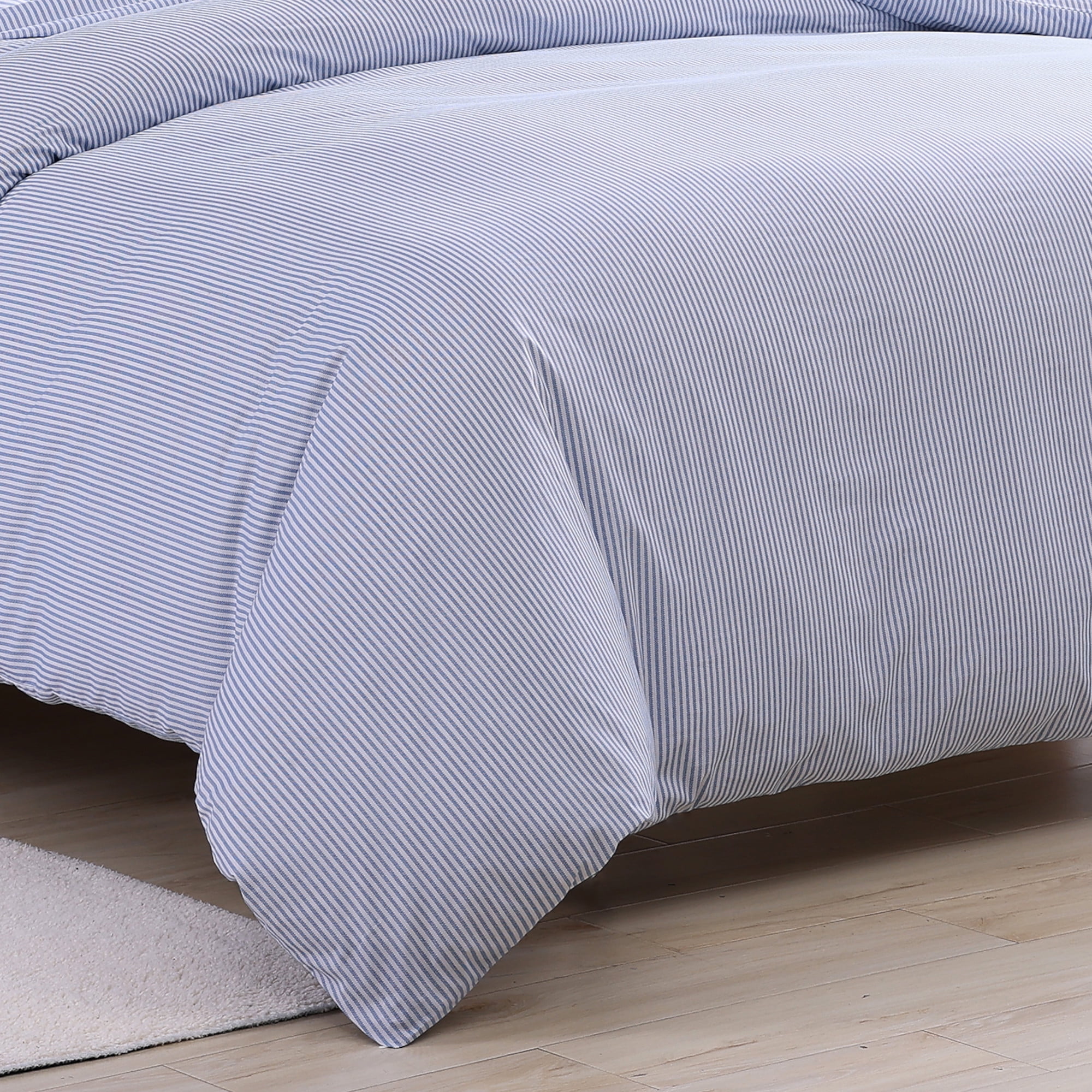 Poppy & Fritz Oxford Stripe White King Duvet Cover Set