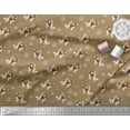 thumbnail image 3 of Soimoi Brown Cotton Voile Fabric Bird,Paw & Cocker Spaniel Dog Printed Craft Fabric by the Yard 56 Inch Wide, 3 of 3