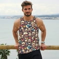 thumbnail image 6 of Gukieu rock record music Skull Print Men's Quick Dry Fitness Vest, Round Neck Sleeveless Fitness Bodybuilding Top-4X-Large, 6 of 7