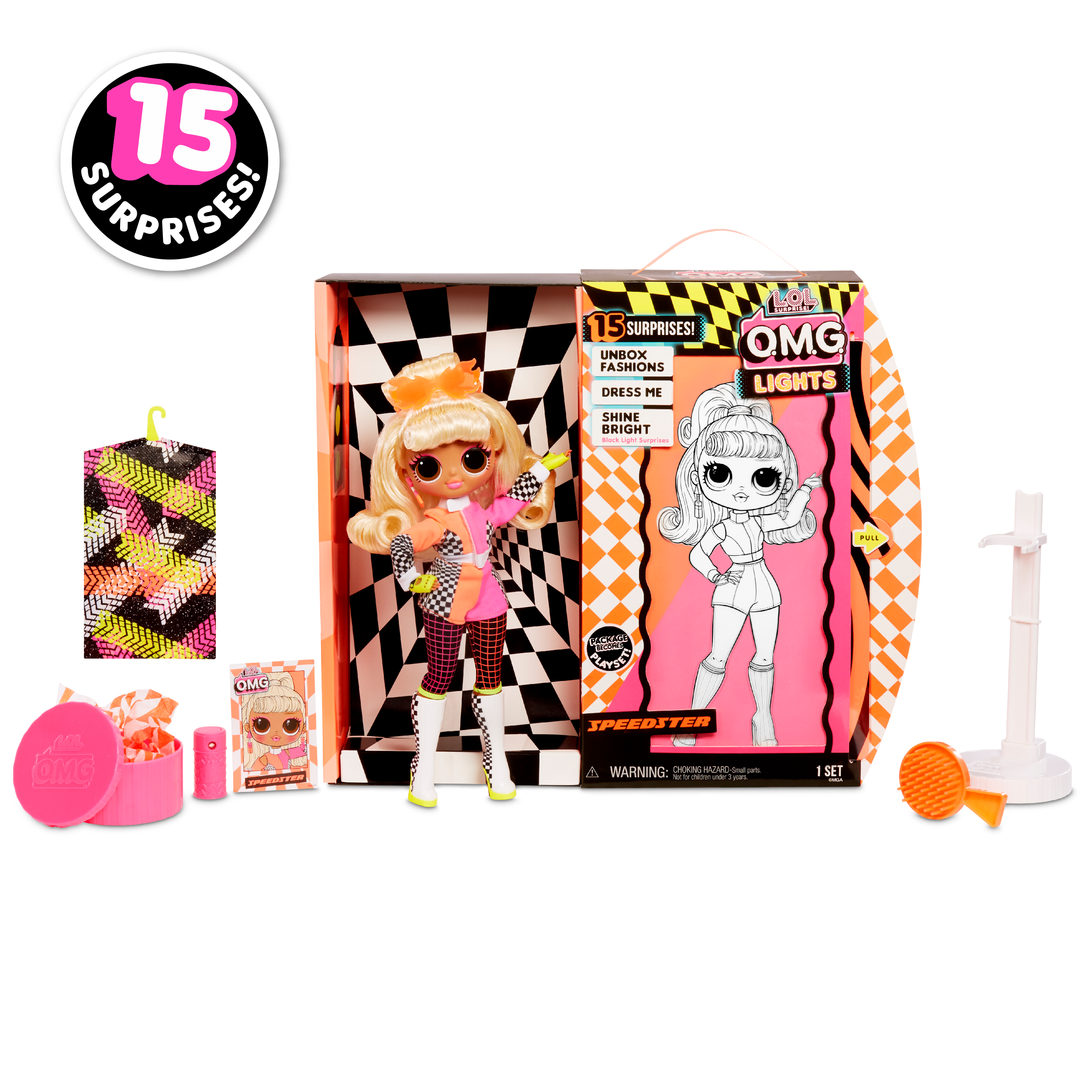 LOL Surprise OMG Lights Speedster Fashion Doll With 15 Surprises, Great Gift for Kids Ages 4 5 6+ - image 3 of 7
