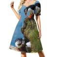 thumbnail image 3 of Vestido de manga corta Peeking Puffins, ropa de mujer, novedades, tendencias de ropa de mujer, 3 of 7