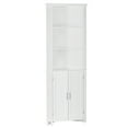 thumbnail image 4 of RiverRidge Somerset Tall Corner Bathroom Linen Cabinet Laundry Storage Organizer - White, 4 of 11