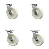8 Inch Nylon Swivel Caster Set with Ball Bearing and Swivel Lock Service Caster