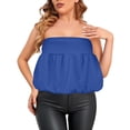 thumbnail image 6 of GEWSEY Women's Bubble Skirt Elastic High Waisted Puffy Skorts Shorts Y2k Skirts with Shorts Underneath (Blue, M), 6 of 8