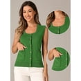 thumbnail image 2 of DARING DIVA Women's Sweater Vest Button Ribbed Knitted Tank Top XS Green, 2 of 6