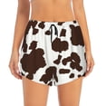 thumbnail image 2 of Rateoe Brown Cow Printed 2 in 1 Women's Workout Shorts for Athletic Gym Running Shorts with Phone Pockets-, 2 of 7
