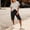 Black, variant on Bermuda Shorts for Women Knee Length High Waist Trousers with Pockets Casual Lounge Dark Blue,S