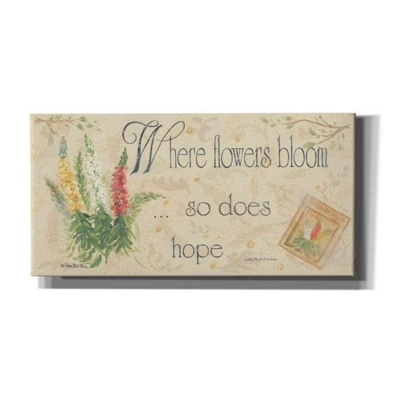 Epic Graffiti 'When Flowers Bloom' by Pam Britton, Canvas Wall Art, 40"x20"