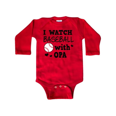 

Inktastic I Watch Baseball with My Opa Gift Baby Boy or Baby Girl Long Sleeve Bodysuit