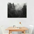 thumbnail image 2 of JRXY Black and White Misty Foggy Mountain Landscape Canvas Wall Art - Breathtaking Scene of Fir Forest in Hipster Style Picture Prints Rustic Decor for Home Office 20x16 Inches  Picture 2, 2 of 4