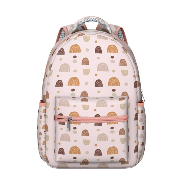 Artistic Rustic Style School Backpack with Symmetrical Tribal Patterns, Durable Oxford Cloth, Adjustable Straps, Breathable Foam Padding for Student and Student, Great for Sports and Camping