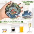 thumbnail image 2 of Yayeee 6 PCS Drink Coasters with Holder Set Woven Absorbent Round Tabletop Hot Pad, Red Goldfish, 2 of 7