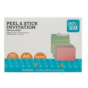 Pen + Gear A6 Pastel Colors Peel & Seal Envelope 50 Count per Pack, Size- 4.75"x 6.5" Assorted Colors