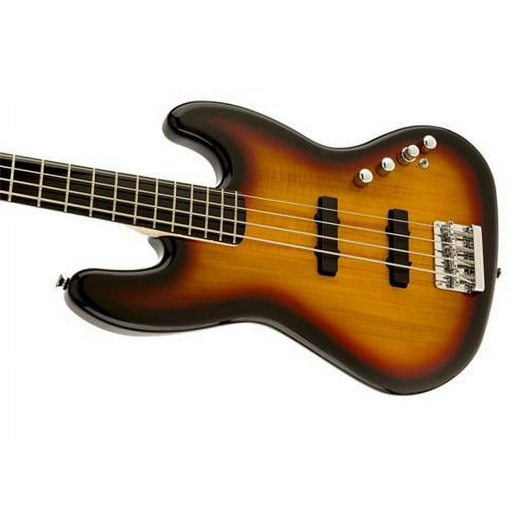 Squier Deluxe Jazz Bass IV Active Bass Guitar (3-Tone Sunburst
