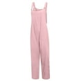 thumbnail image 3 of UPPADA Jumpsuits for Women Casual V Neck Sleeveless Baggy Overalls Spaghetti Strap Jumpers with Pockets Summer Romper Clothes Solid Trendy Overall Pink,M, 3 of 8