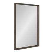 Kate and Laurel Quato Transitional Rectangle Wall Mirror, 24 x 36, Dusty Brown, Framed Rectangular Framed Statement Mirror with Embossed Woodgrain Texture