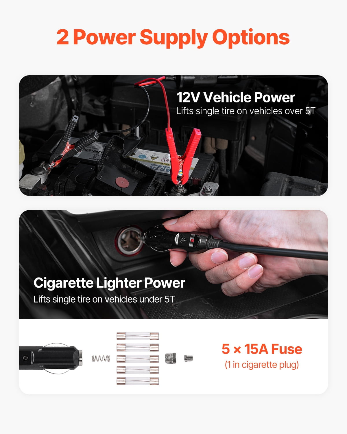 VEVOR Electric Car Jack, 5 Tons /11000 lbs, Electric Scissor Jack with Built-In Inflator, 12V Tire Change Replacement with Electric Impact Wrench & LED Light, Portable Jack kit for Sedan, SUV, Truck