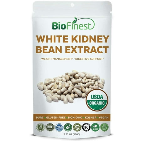 Biofinest White Kidney Bean Extract Powder 1500mg - USDA Certified Organic Pure Gluten-Free Non-GMO Kosher Vegan Friendly - Supplement for Carb Blocker, Weight Management, Intercept