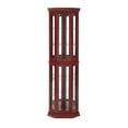 thumbnail image 3 of Curio Cabinet with Glass Doors, Glass Display Cabinet China Cabinet with Adjustable Shelves & Mirrored Back Panel, Built-in Lighted, Corner Cabinet Glass Display Case for Entryway, Living Room, Cherry, 3 of 9