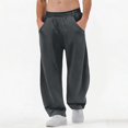 thumbnail image 4 of Havenre Men's Yoga Sweatpants Open Bottom Lightweight Sweat Pants Drawstring Elastic Waist Comfy Athletic Lounge Pants with Pockets Dark Gray S, 4 of 9