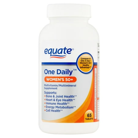 (2 Pack) Equate Women's 50+ One Daily Multivitamin/Multimineral Supplement Tablets, 65 (Best Daily Vitamin For Women)